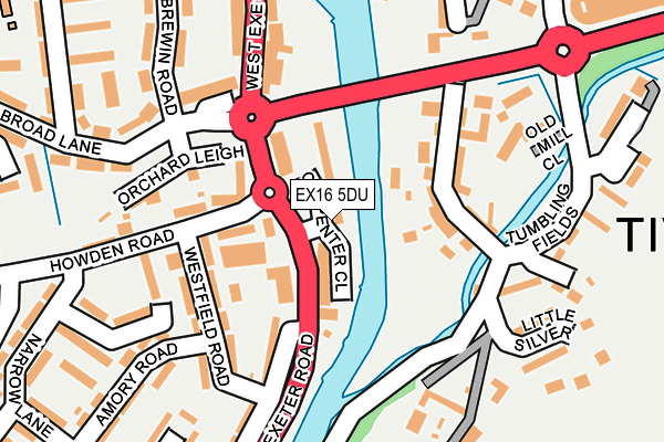EX16 5DU map - OS OpenMap – Local (Ordnance Survey)