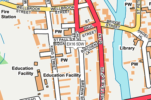EX16 5DW map - OS OpenMap – Local (Ordnance Survey)