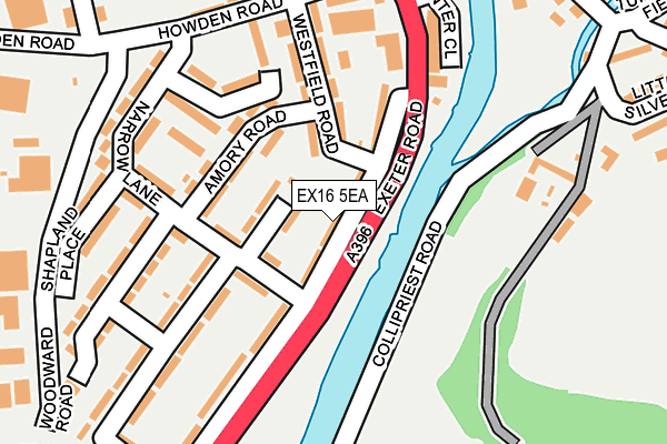 EX16 5EA map - OS OpenMap – Local (Ordnance Survey)