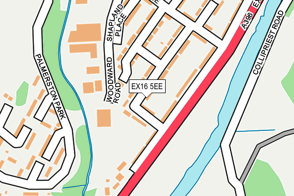 EX16 5EE map - OS OpenMap – Local (Ordnance Survey)