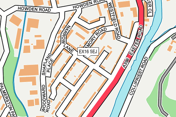 EX16 5EJ map - OS OpenMap – Local (Ordnance Survey)