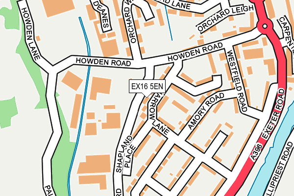 EX16 5EN map - OS OpenMap – Local (Ordnance Survey)