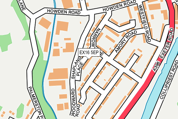 EX16 5EP map - OS OpenMap – Local (Ordnance Survey)