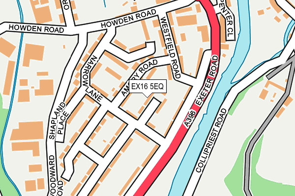 EX16 5EQ map - OS OpenMap – Local (Ordnance Survey)