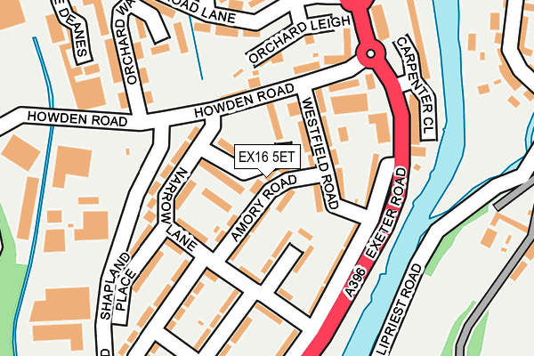 EX16 5ET map - OS OpenMap – Local (Ordnance Survey)