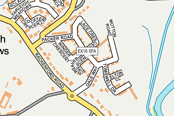 EX16 5FA map - OS OpenMap – Local (Ordnance Survey)