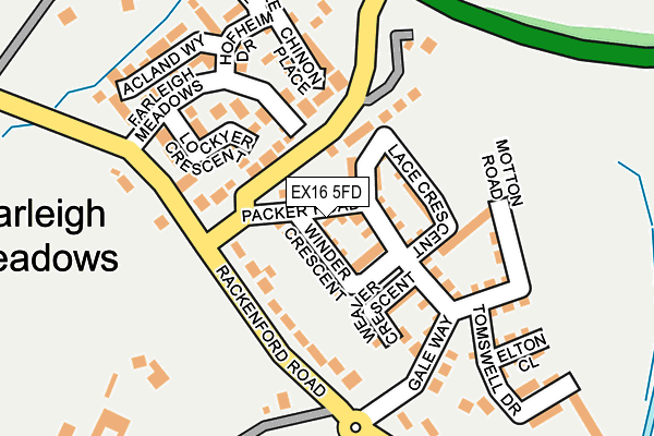 EX16 5FD map - OS OpenMap – Local (Ordnance Survey)