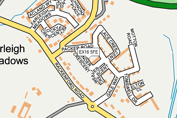EX16 5FE map - OS OpenMap – Local (Ordnance Survey)