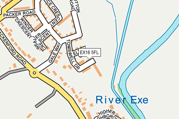 EX16 5FL map - OS OpenMap – Local (Ordnance Survey)