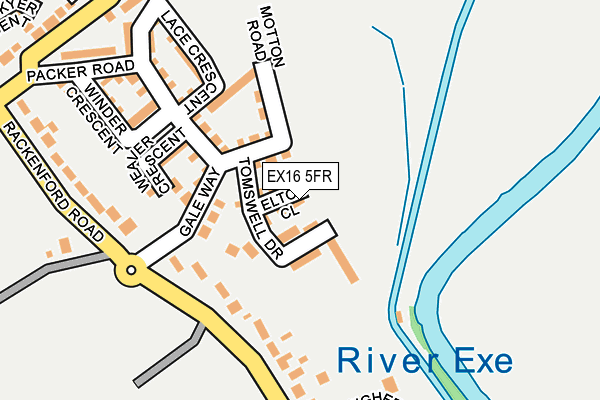 EX16 5FR map - OS OpenMap – Local (Ordnance Survey)