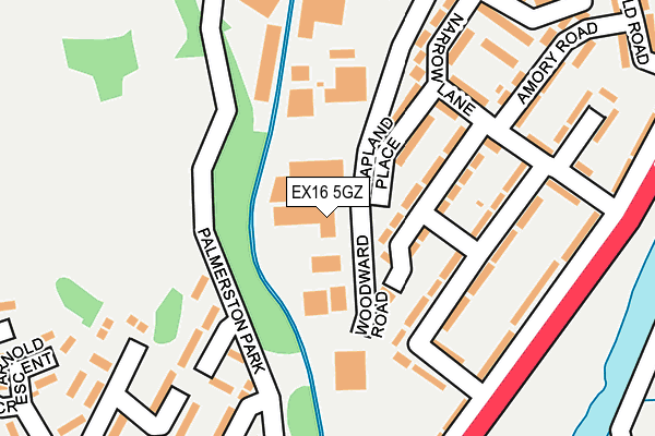 EX16 5GZ map - OS OpenMap – Local (Ordnance Survey)