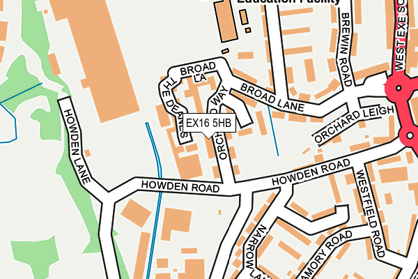 EX16 5HB map - OS OpenMap – Local (Ordnance Survey)