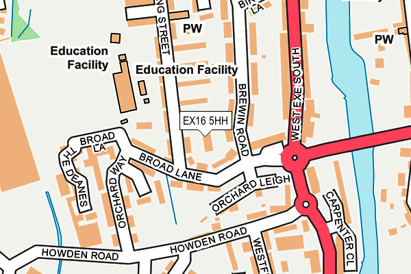 EX16 5HH map - OS OpenMap – Local (Ordnance Survey)