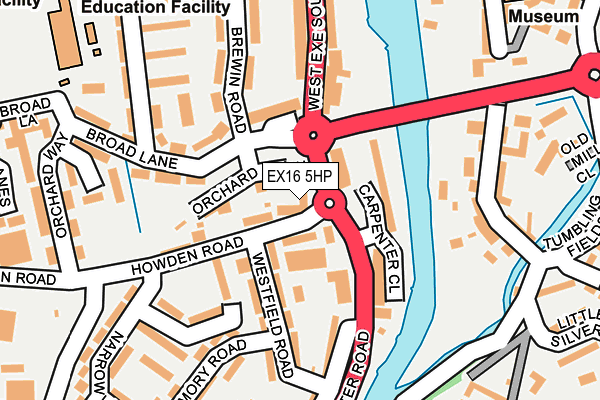 EX16 5HP map - OS OpenMap – Local (Ordnance Survey)