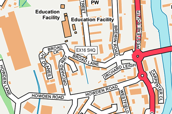 EX16 5HQ map - OS OpenMap – Local (Ordnance Survey)