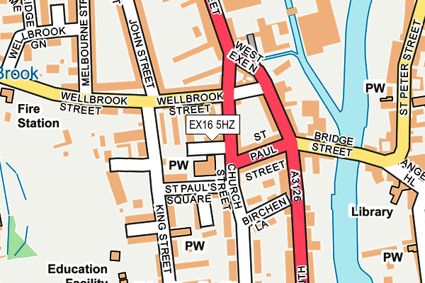 EX16 5HZ map - OS OpenMap – Local (Ordnance Survey)