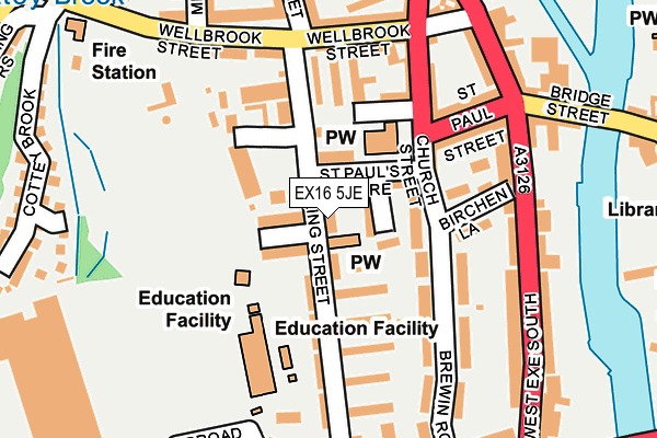 EX16 5JE map - OS OpenMap – Local (Ordnance Survey)