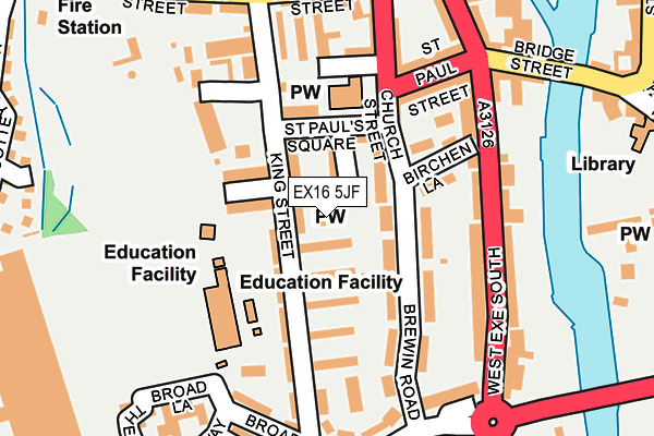 EX16 5JF map - OS OpenMap – Local (Ordnance Survey)