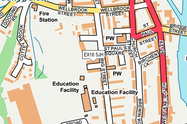 EX16 5JH map - OS OpenMap – Local (Ordnance Survey)