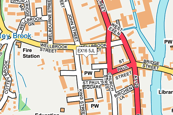 EX16 5JL map - OS OpenMap – Local (Ordnance Survey)