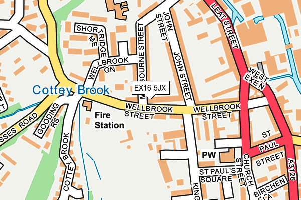 EX16 5JX map - OS OpenMap – Local (Ordnance Survey)