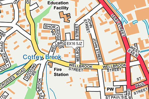 EX16 5JZ map - OS OpenMap – Local (Ordnance Survey)