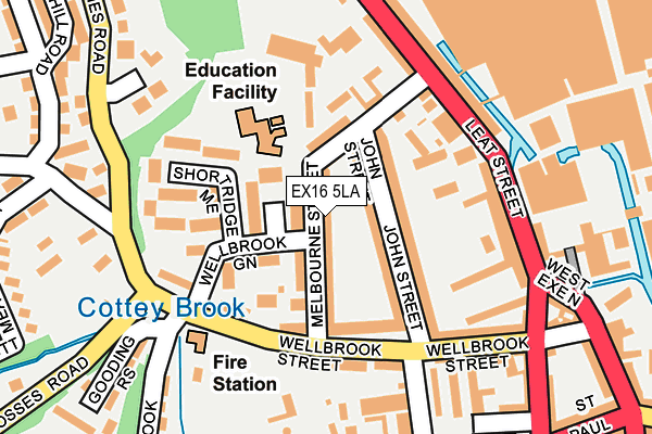 EX16 5LA map - OS OpenMap – Local (Ordnance Survey)