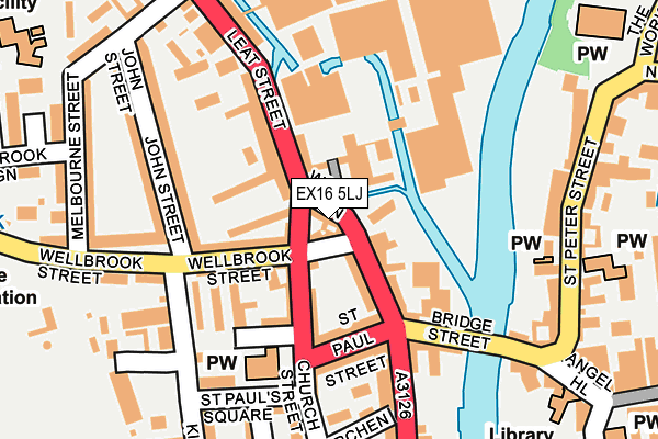 EX16 5LJ map - OS OpenMap – Local (Ordnance Survey)