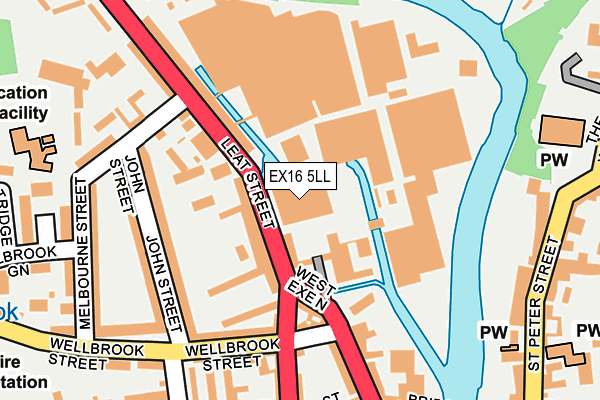 EX16 5LL map - OS OpenMap – Local (Ordnance Survey)