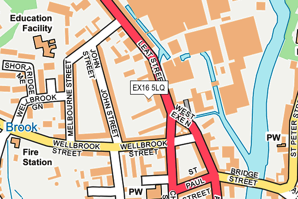 EX16 5LQ map - OS OpenMap – Local (Ordnance Survey)