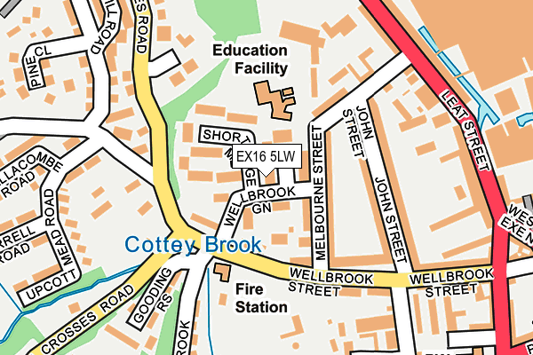 EX16 5LW map - OS OpenMap – Local (Ordnance Survey)