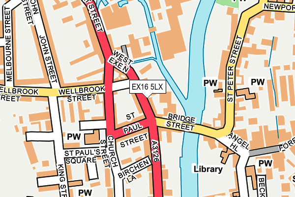 EX16 5LX map - OS OpenMap – Local (Ordnance Survey)