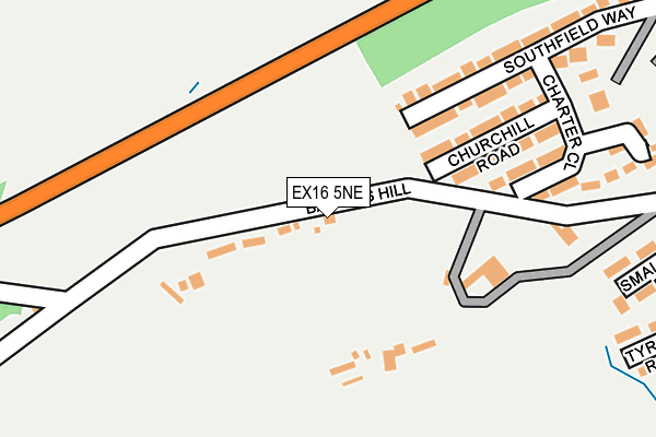 EX16 5NE map - OS OpenMap – Local (Ordnance Survey)