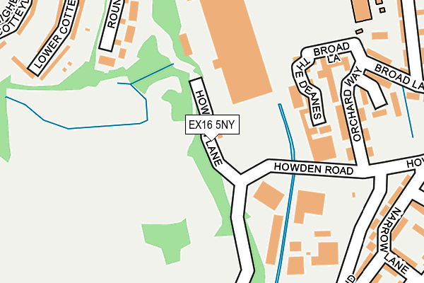 EX16 5NY map - OS OpenMap – Local (Ordnance Survey)