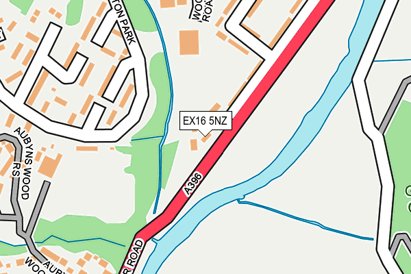 EX16 5NZ map - OS OpenMap – Local (Ordnance Survey)