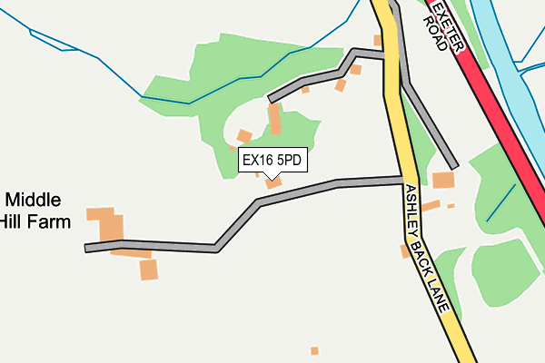 EX16 5PD map - OS OpenMap – Local (Ordnance Survey)