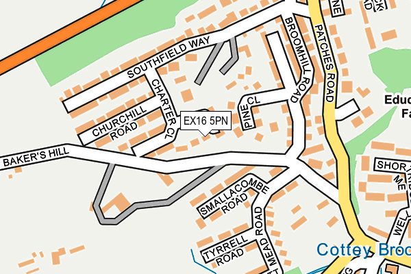 EX16 5PN map - OS OpenMap – Local (Ordnance Survey)