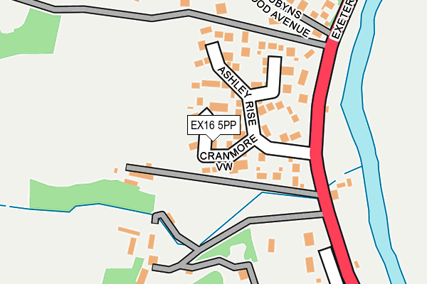EX16 5PP map - OS OpenMap – Local (Ordnance Survey)