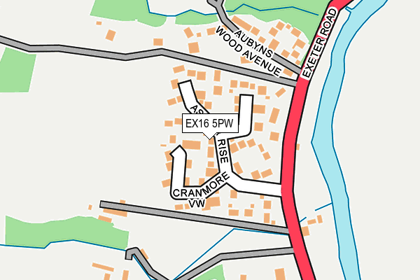 EX16 5PW map - OS OpenMap – Local (Ordnance Survey)