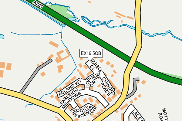 EX16 5QB map - OS OpenMap – Local (Ordnance Survey)