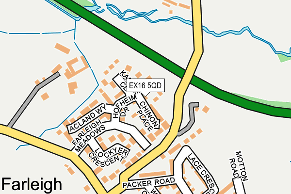 EX16 5QD map - OS OpenMap – Local (Ordnance Survey)