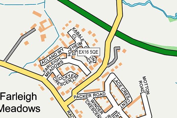 EX16 5QE map - OS OpenMap – Local (Ordnance Survey)