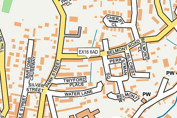 EX16 6AD map - OS OpenMap – Local (Ordnance Survey)