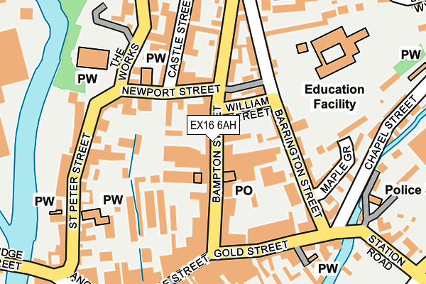 EX16 6AH map - OS OpenMap – Local (Ordnance Survey)