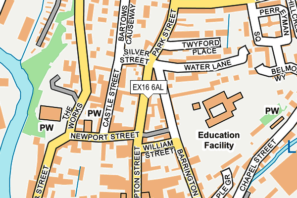 EX16 6AL map - OS OpenMap – Local (Ordnance Survey)