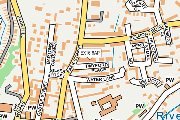 EX16 6AP map - OS OpenMap – Local (Ordnance Survey)