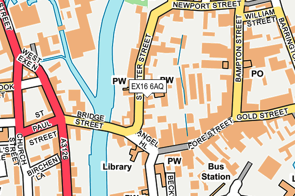 EX16 6AQ map - OS OpenMap – Local (Ordnance Survey)