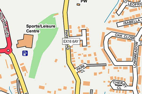 EX16 6AY map - OS OpenMap – Local (Ordnance Survey)
