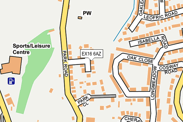 EX16 6AZ map - OS OpenMap – Local (Ordnance Survey)