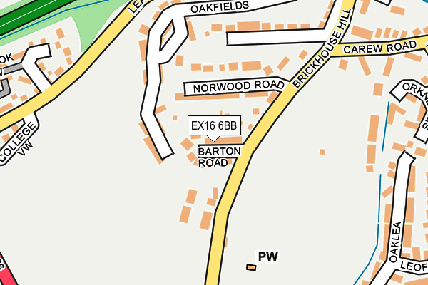 EX16 6BB map - OS OpenMap – Local (Ordnance Survey)